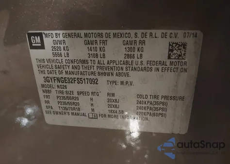 2015 Cadillac Srx Premium Collection z USA, uszkodzony, nr VIN 3GYFNGE32FS517092